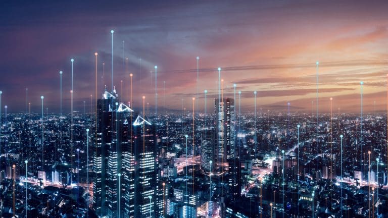 Digitale Transformation – eine Skyline einer modernen Stadt