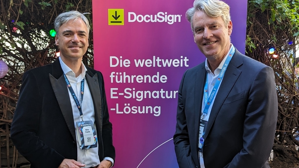 Allan Thygesen (CEO DocuSign) und Mike Flache auf der DigitalX Köln